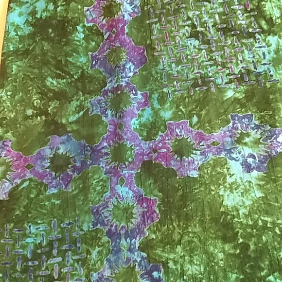 Vibrant Sleeveless Maxi Dress Green/Purple Size 3X - Picture 9 of 12